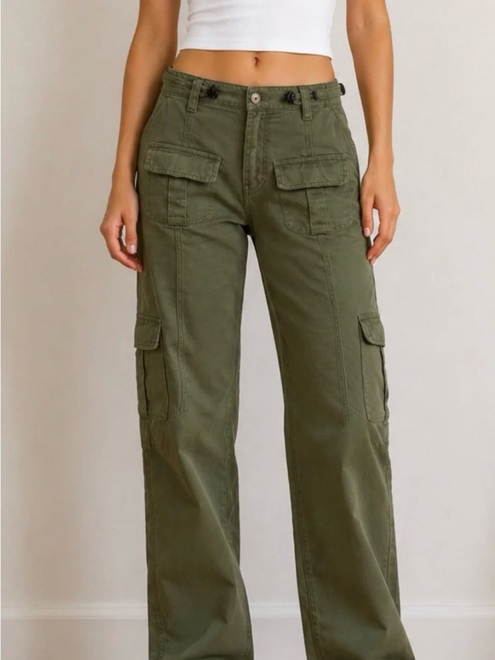 Brandy Melville Olive Green Cargo Pants